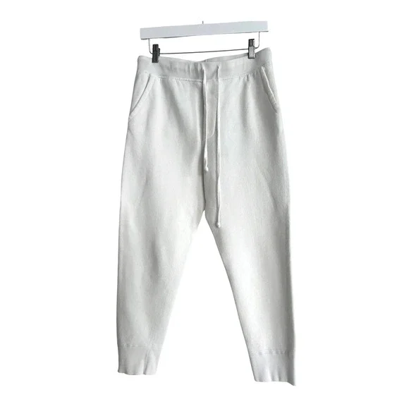 NWT Nili Lotan XS Nolan $290 Ivory Cotton Pants Drop Crotch Paris Sweats Joggers